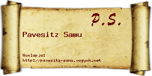 Pavesitz Samu névjegykártya